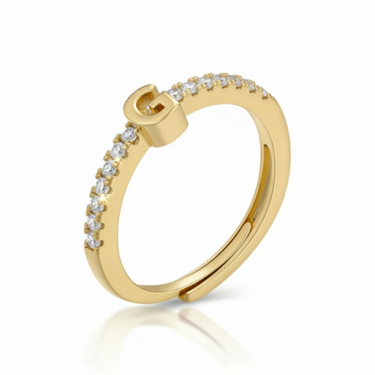Adjustable Initial Ring "Sparkle"