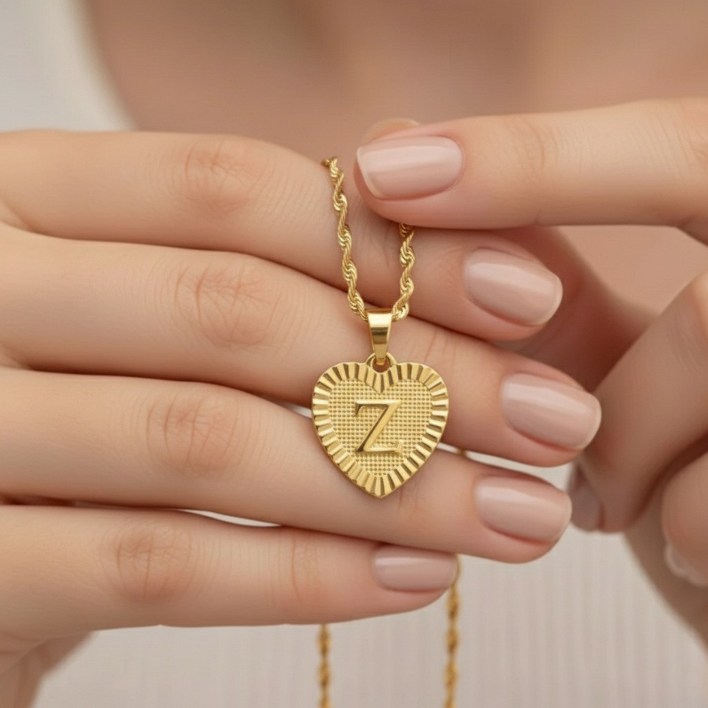 Initial Necklace "Gold Love"