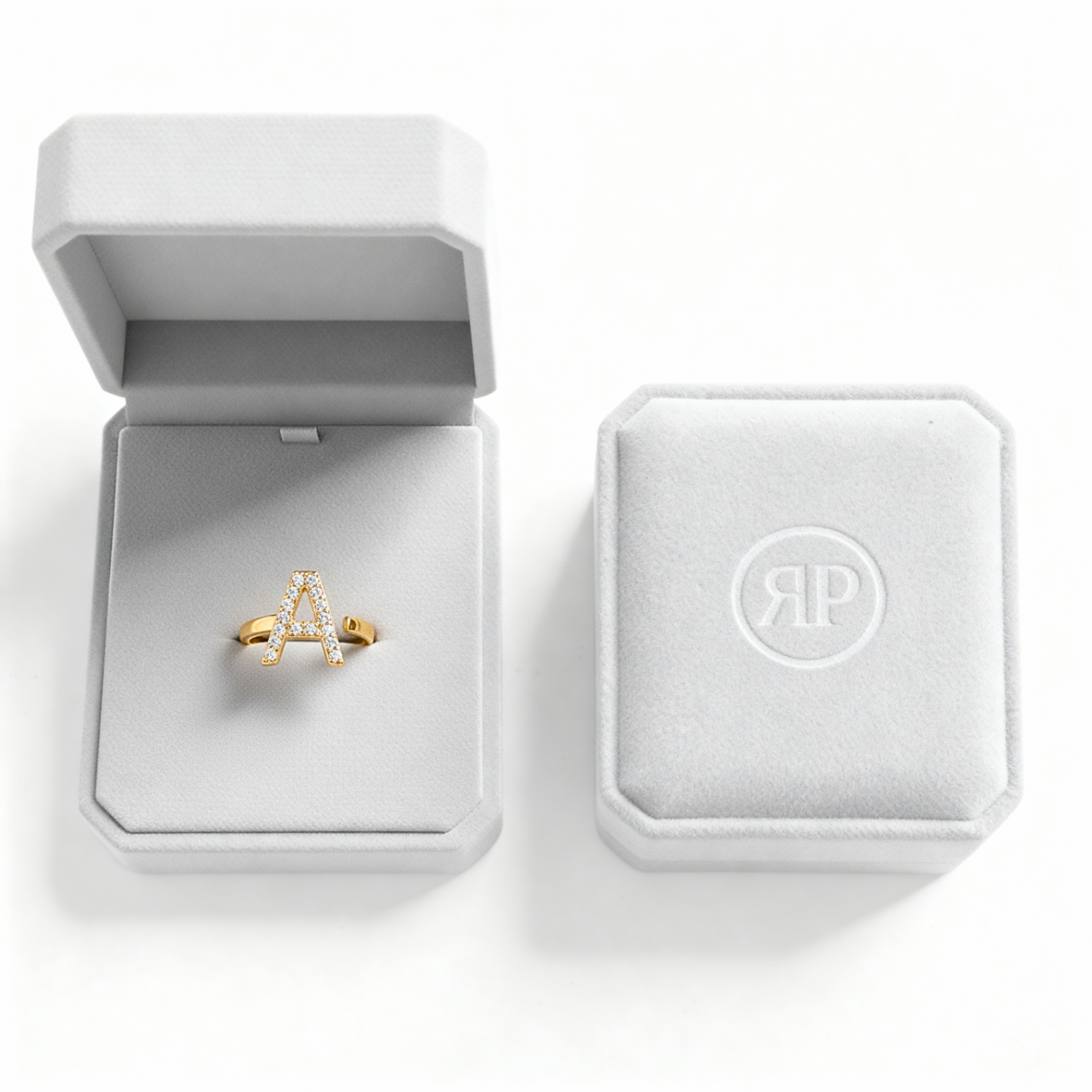 Adjustable Initial Ring "Twinkle"