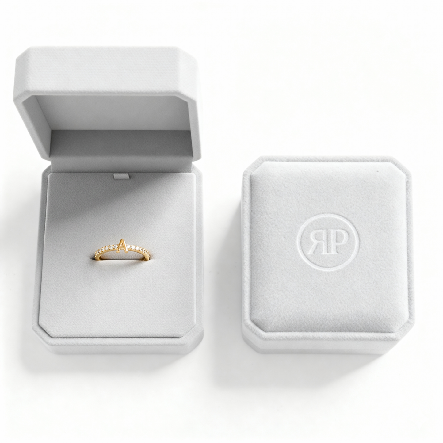 Adjustable Initial Ring "Sparkle"