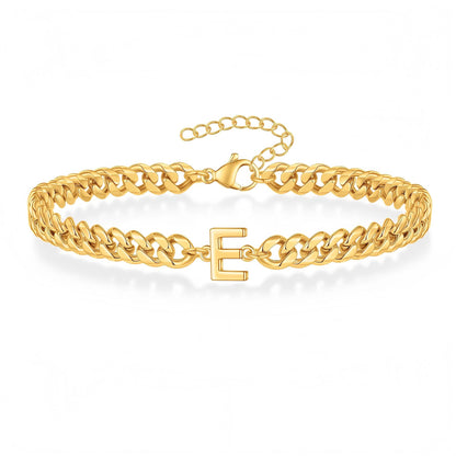 Initial Bracelet "Curb Letter"