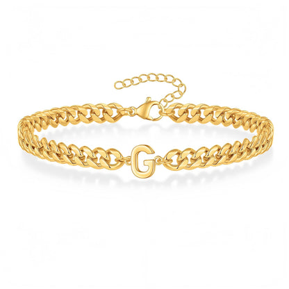 Initial Bracelet "Curb Letter"