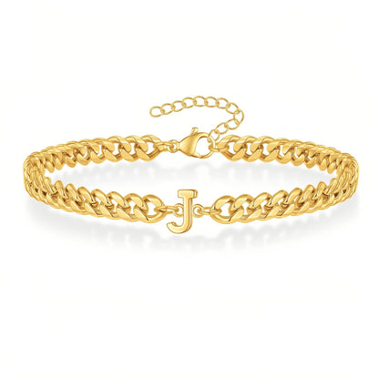 Initial Bracelet "Curb Letter"