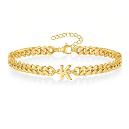 Initial Bracelet "Curb Letter"
