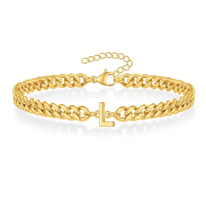 Initial Bracelet "Curb Letter"