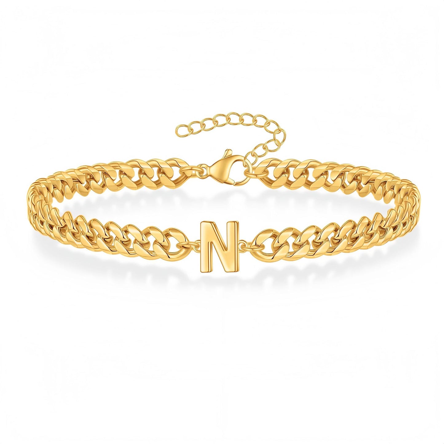Initial Bracelet "Curb Letter"
