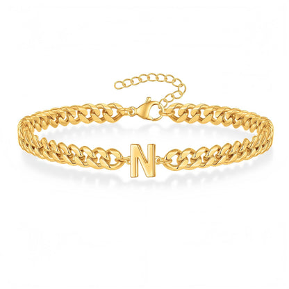 Initial Bracelet "Curb Letter"