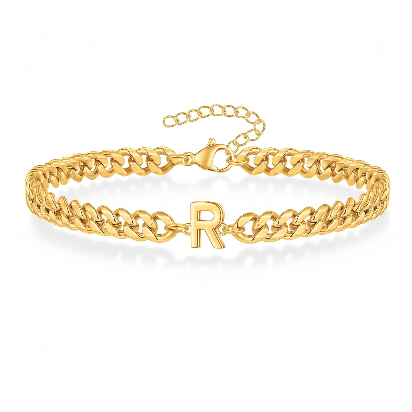 Initial Bracelet "Curb Letter"