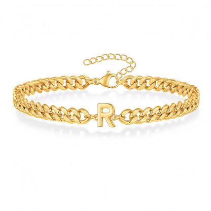 Initial Bracelet "Curb Letter"