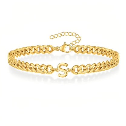 Initial Bracelet "Curb Letter"