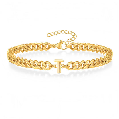 Initial Bracelet "Curb Letter"
