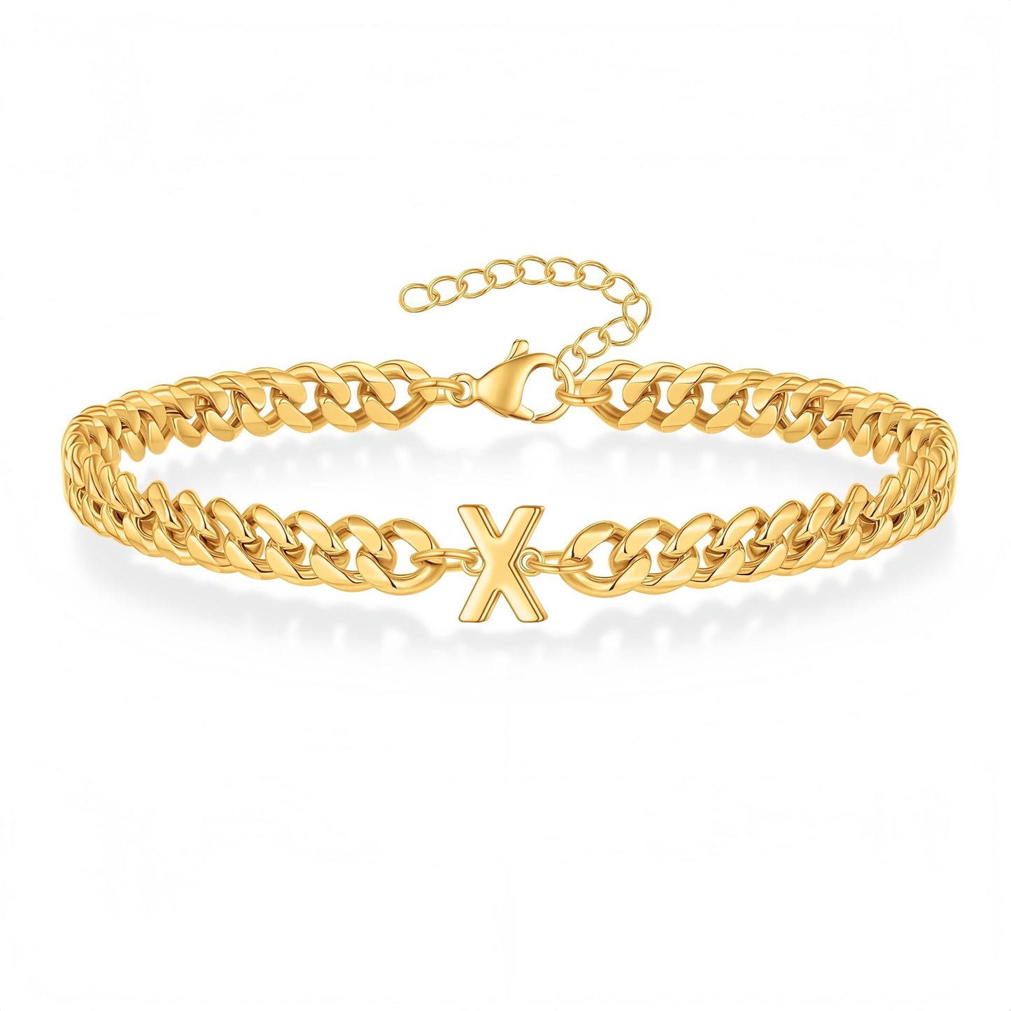 Initial Bracelet "Curb Letter"