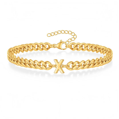 Initial Bracelet "Curb Letter"