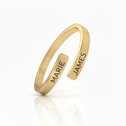 Adjustable Double Name Ring "Dual Soul"