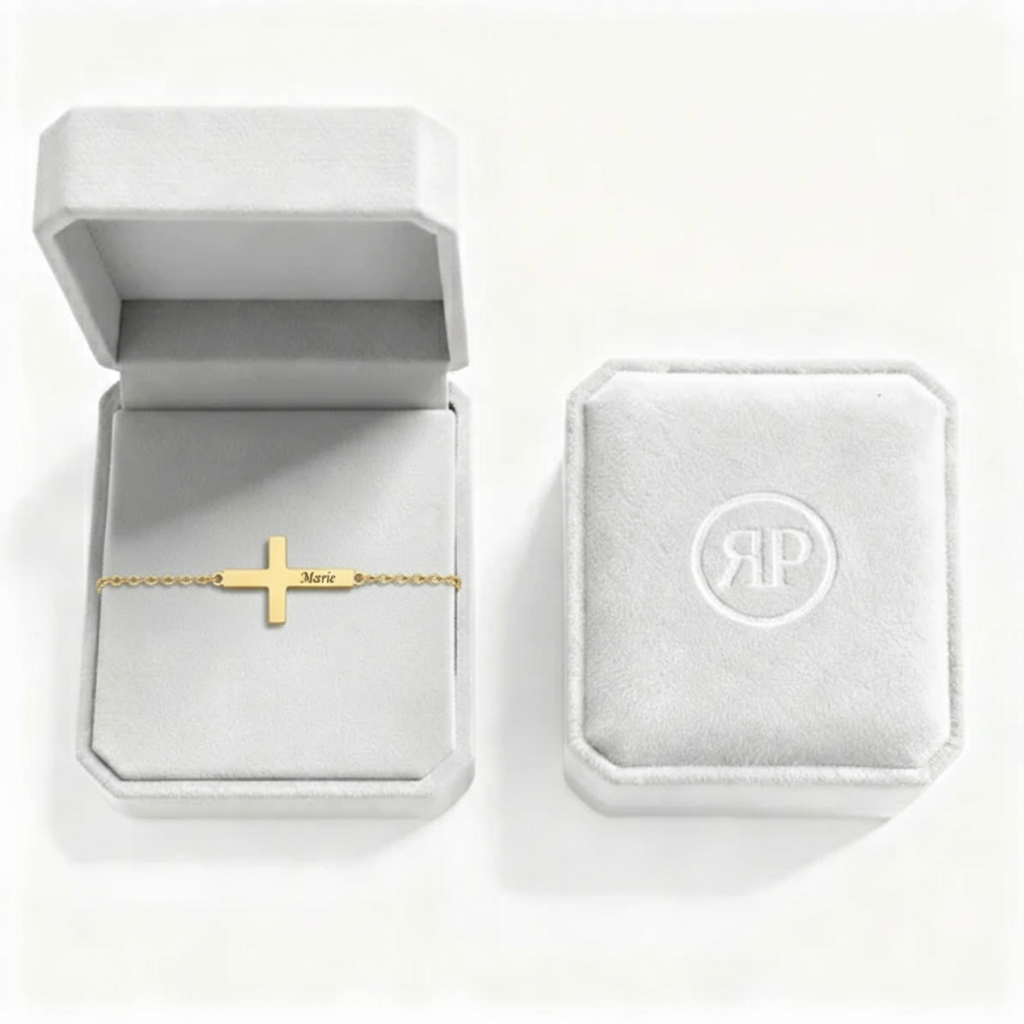 Name Bracelet "Sideways Cross"