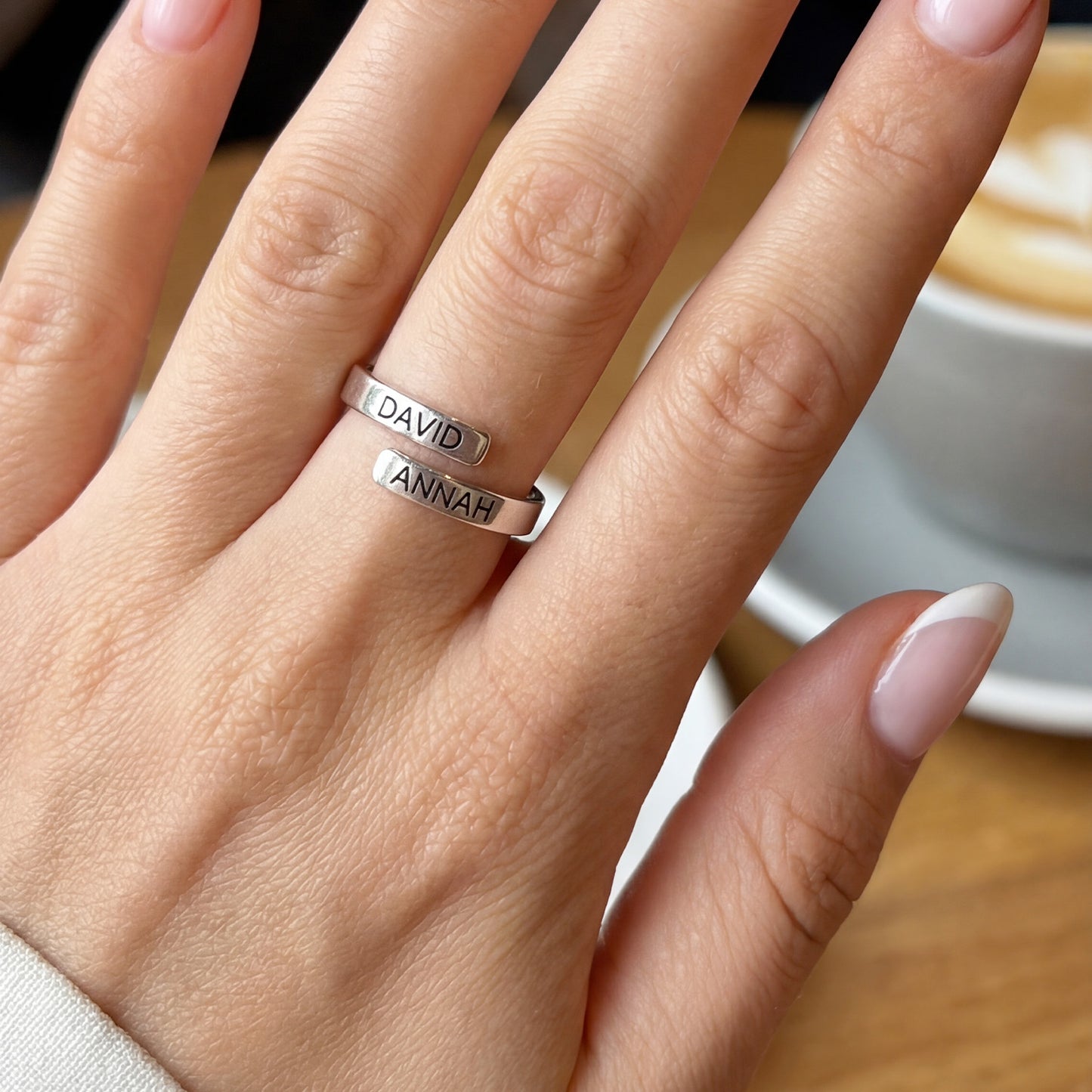 Adjustable Double Name Ring "Dual Soul"