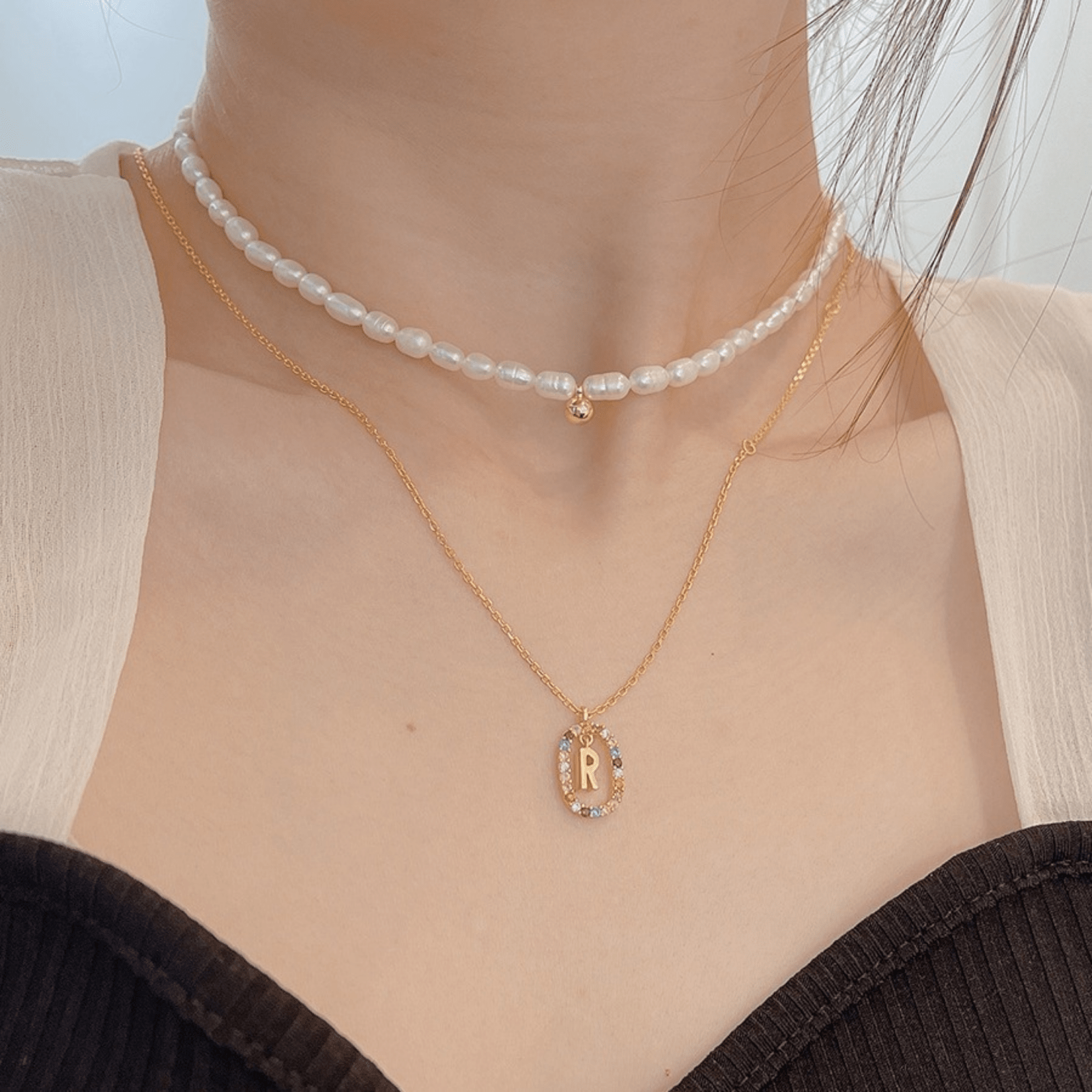 RICCARDI - COLLIER "Rainbow Shine Initial" - Riccardi