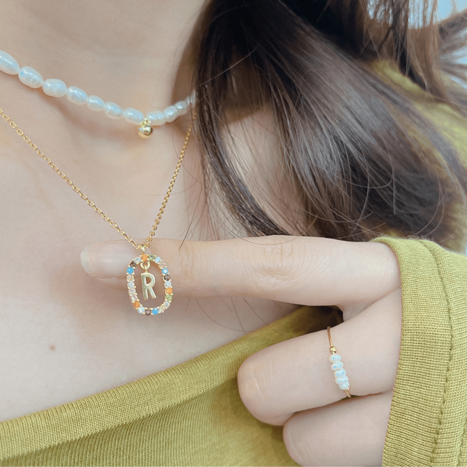 RICCARDI - COLLIER "Rainbow Shine Initial" - Riccardi