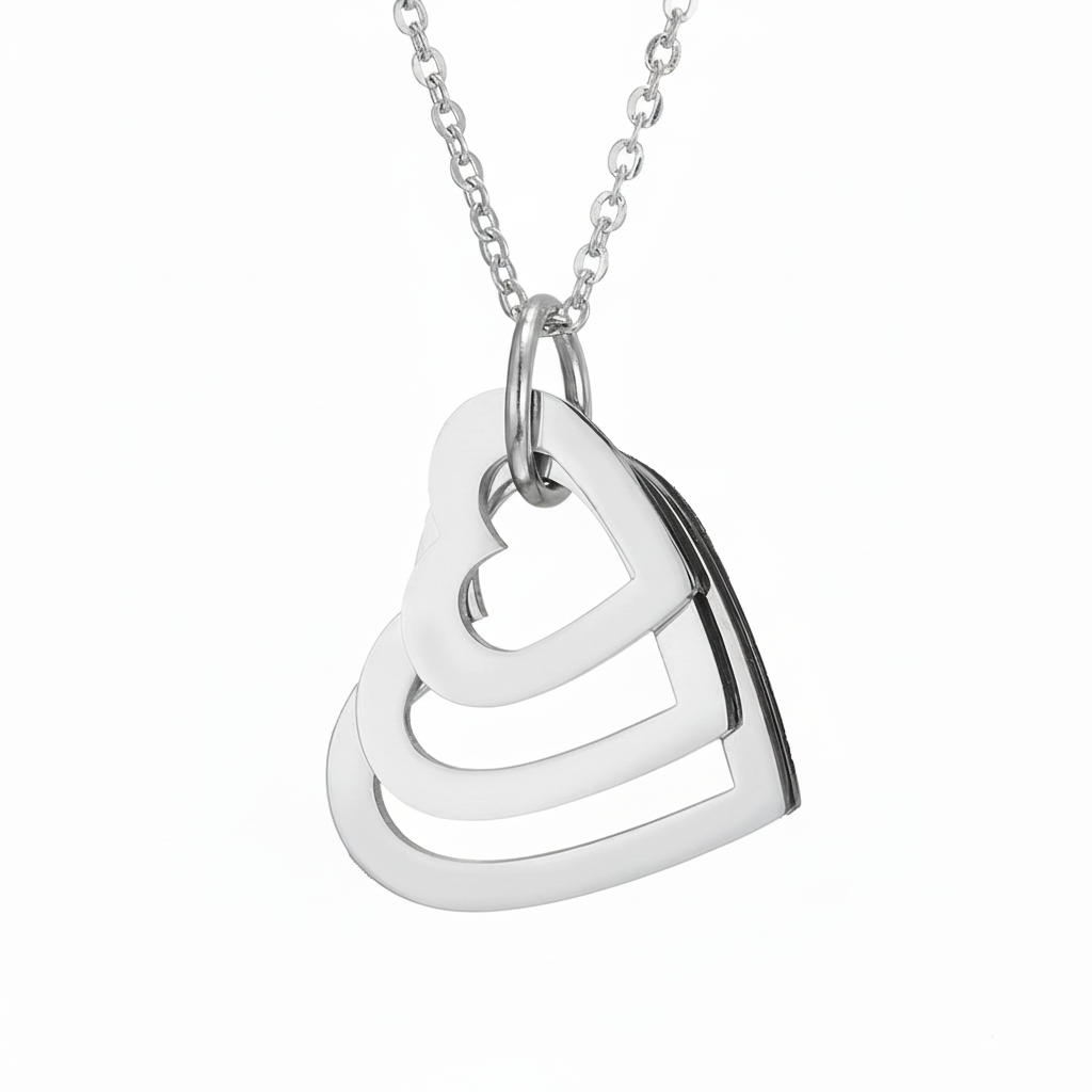 Name Necklace "Nested Hearts"